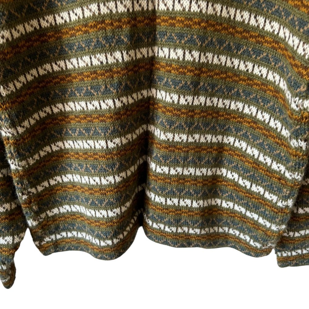 The Alpaca Connection Peru Handmade Stripped Button Front Cardigan Pockets - Picture 6 of 16